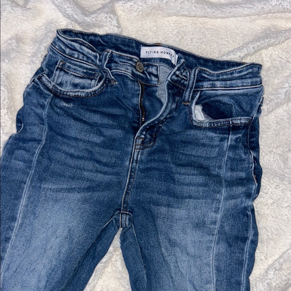 Flying Monkey Blue Skinny Jeans with Stretch and Vintage Wash